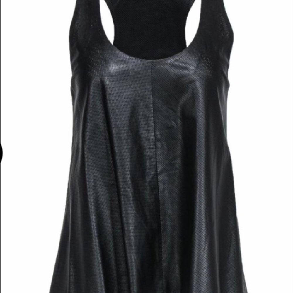 Alexis Black Leather Racer Back Top. Medium. New with Tags.